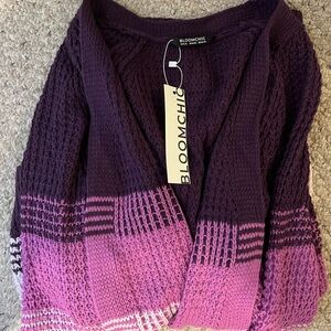 BloomChic Cardigan in purple stripes New size 14-16